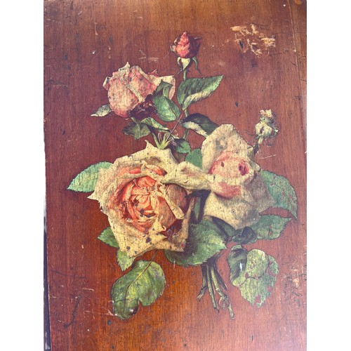 41 - A PAIR OF FLORAL PAINTINGS ON WOOD PLAQUES 16x12
