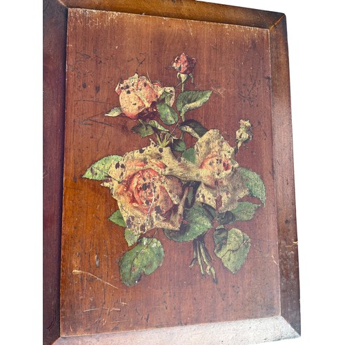 41 - A PAIR OF FLORAL PAINTINGS ON WOOD PLAQUES 16x12