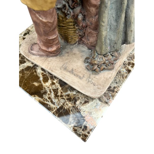 44 - ELISA MONTSERAT RIBES FIGURINE GROUP ON MARBLE BASE 14.5