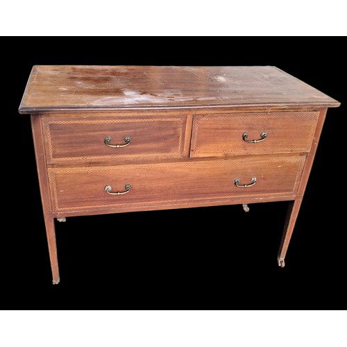 58 - A VICTORIAN INLAID 4 DRAWERED CHEST/WASHSTAND 42x20x30