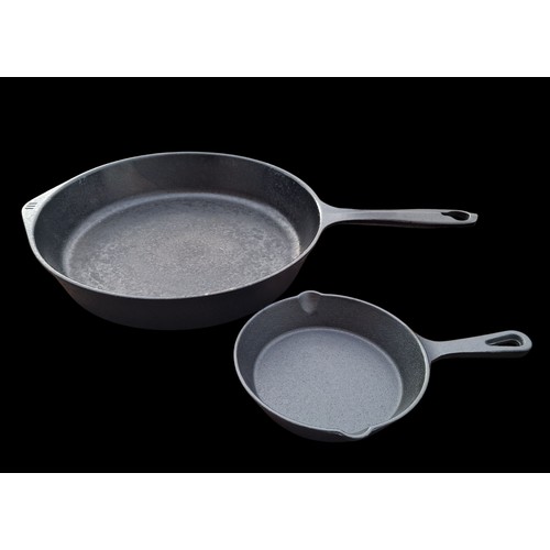61 - 2 CAST IRON FRYING PANS