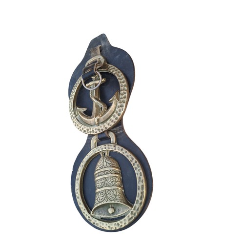 63 - A LARGE ARCHOR AND BELL HORSE BRASS