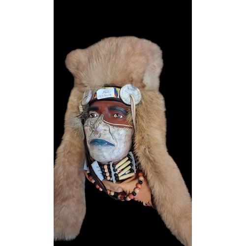 68 - WALL MOUNTED INDIAN FACE MASK WITH HORNS 13