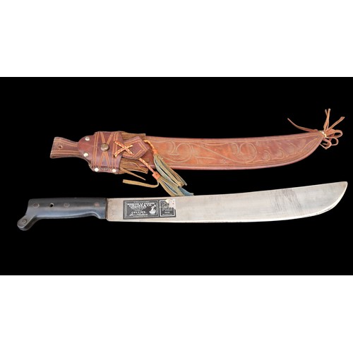 72 - MACHETTE IN LEATHER SHEATH
