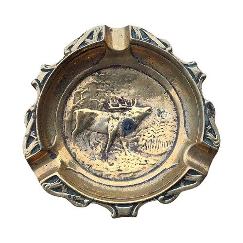 77 - A BRASS STAG PIN DISH