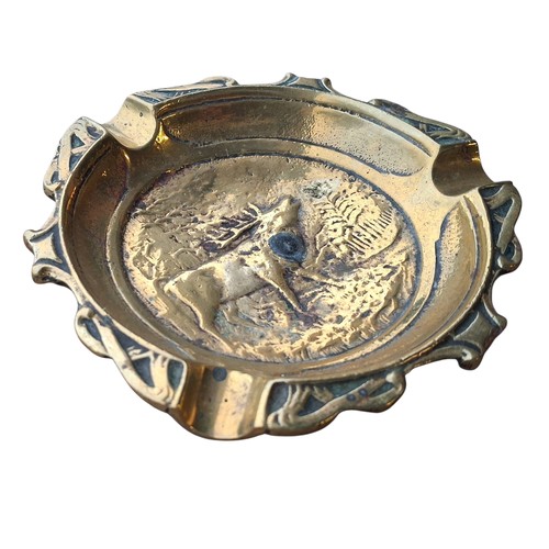 77 - A BRASS STAG PIN DISH