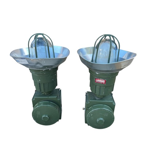89 - A PAIR OF ITALIAN MILITARY EXPLOSION PROOF LIGHTS POSSIBLY UNDERGROUND BUNKER LIGHTS 30