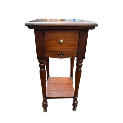103 - A MAHOGANY SINGLE DRAWERRED LAMP STAND 16