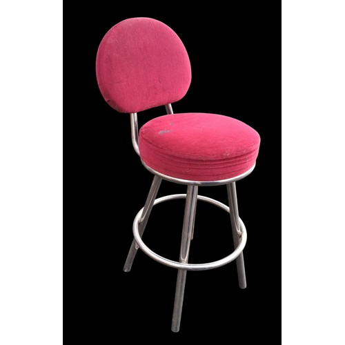 110 - A SET OF 4 CHROMED FINISHED BAR HIGHCHAIRS