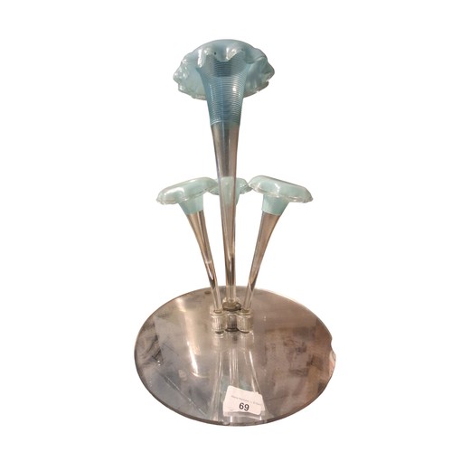 69 - A BLUE GLASS EPERIGN 15