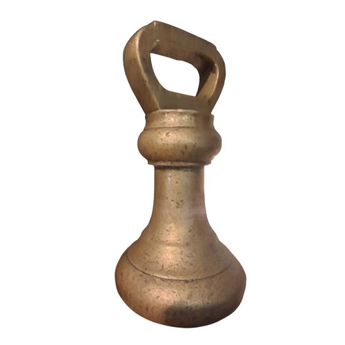76 - A 7lb BRASS BELL WEIGHT 7