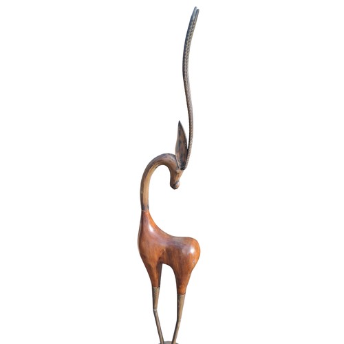 246 - A LARGE WOODEN ANTELOPE