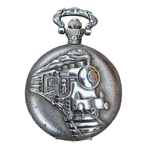 249 - A PLATED TRAIN POCKET WATCH