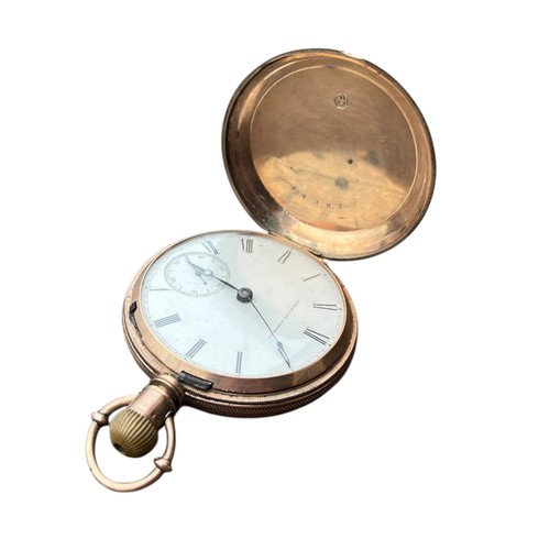 278 - A YELLOW METAL POCKET WATCH AMERICAN WATCH CO