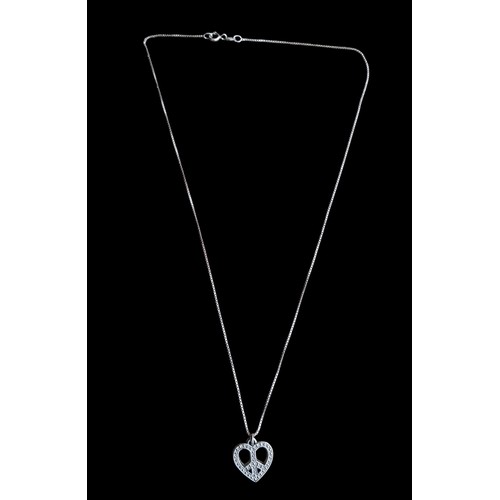 279 - A SILVER HEART FOB ON SILVER CHAIN