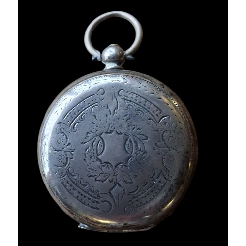 270 - AN 800 STAMP SILVER POCKET WATCH BY PIOKET