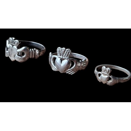 270A - 6 SILVER CLADDAGH RINGS