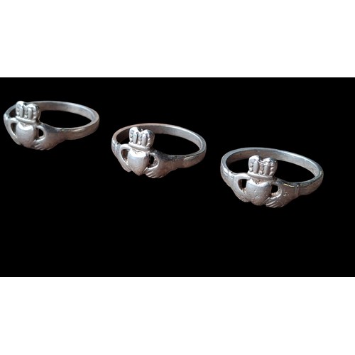 270A - 6 SILVER CLADDAGH RINGS