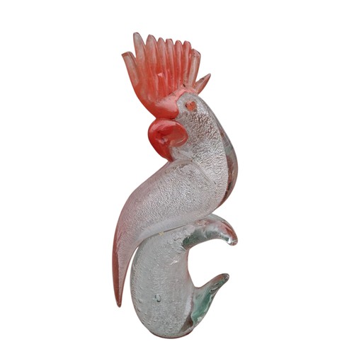 63 - A FANTASTIC COCKATOO ART GLASS FIGURINE (SOME DAMAGE) 11
