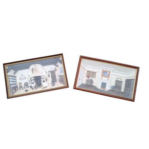 91 - 2 BOX PICTURE SCENE LORDS HOUSE AND COMMON HOUSE 14.5