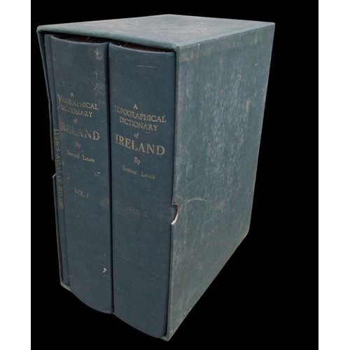 93 - A TOPGRAPHICAL DICTIONARY OF IRELAND BY SAMUEL LEWIS VOL I-II WITH ATLAS AND IN ORIGINAL SLEEVE