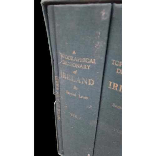 93 - A TOPGRAPHICAL DICTIONARY OF IRELAND BY SAMUEL LEWIS VOL I-II WITH ATLAS AND IN ORIGINAL SLEEVE