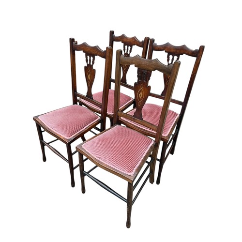 120 - A SET OF 4 VICTORIAN INLAID CHAIRS