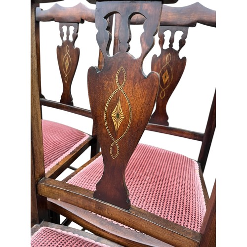 120 - A SET OF 4 VICTORIAN INLAID CHAIRS