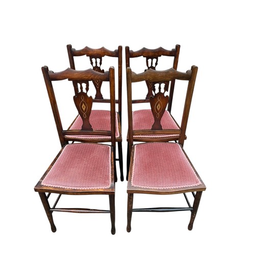 120 - A SET OF 4 VICTORIAN INLAID CHAIRS