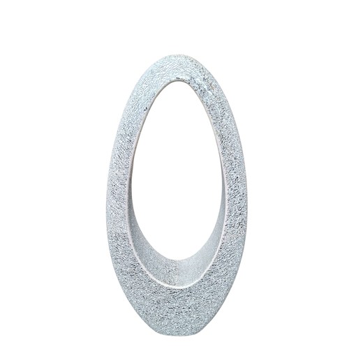 111 - A LARGE CRACKLED GLASS FREESTANDING ORNAMENT 40