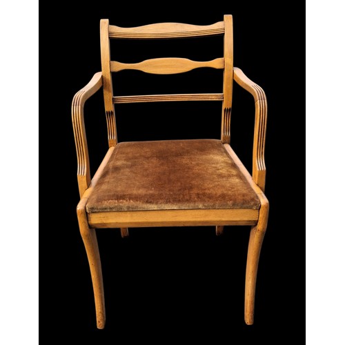 117 - A SATINWOOD BEDROOM CHAIR