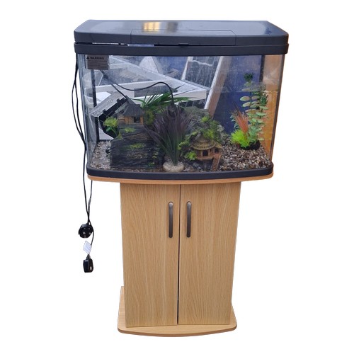 3 - A FISH TANK ON A 2 DOOR STAND