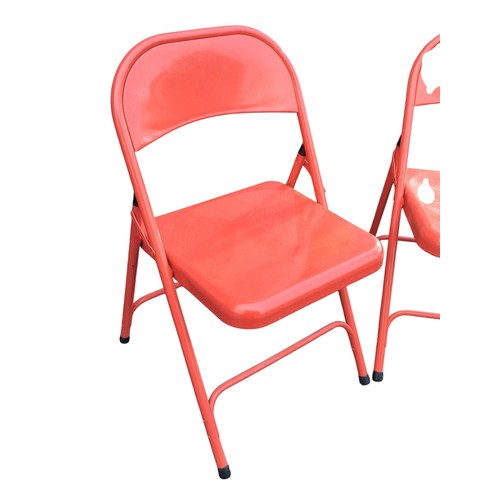 8 - 2 FOLDING METAL CHAIRS
