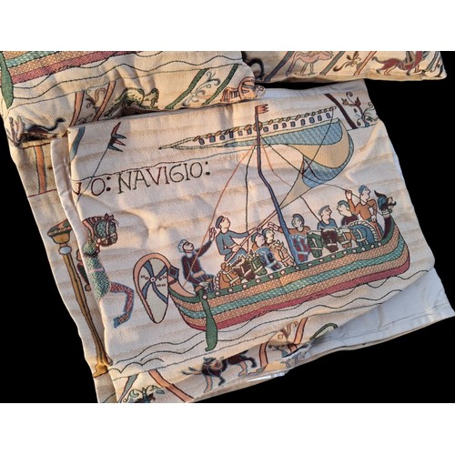 7 - A LOT OF HOMEMADE MEDIVAL SCENE CUSHIONS AND COVERS