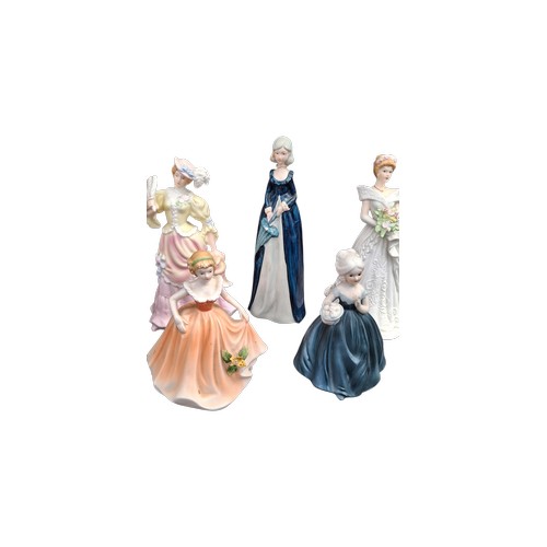 36 - 9 MIXED LADY FIGURINES TO INCLUDE DOULTON, GOEBEL ETC