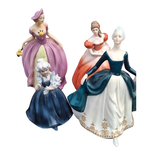 36 - 9 MIXED LADY FIGURINES TO INCLUDE DOULTON, GOEBEL ETC