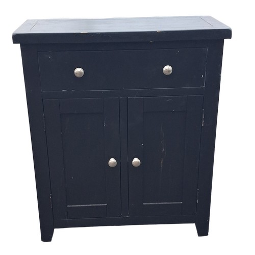 37 - AN EBONISED SIDEBOARD