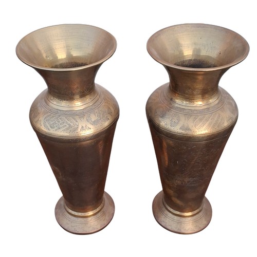 60 - A PAIR OF BRASS VASE 11