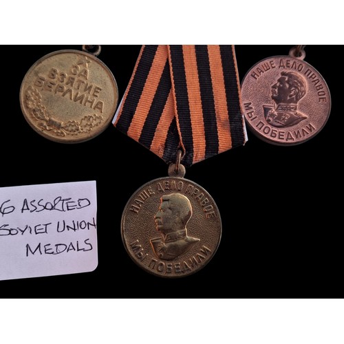 303 - 6 ASSORTED SOVIET UNION MEDALS