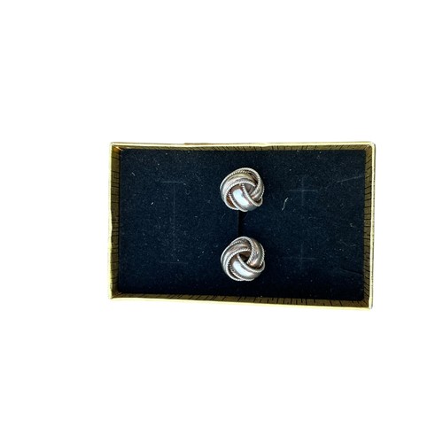 305 - A PAIR OF SILVER KNOT EARRINGS