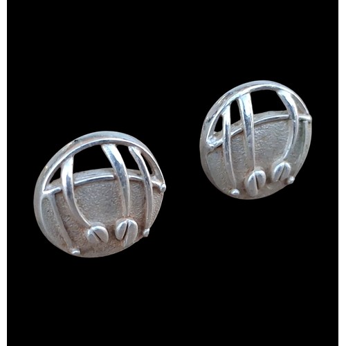 319 - A PAIR OF OF RENNIE MACKINTOSH SILVER EARRINGS