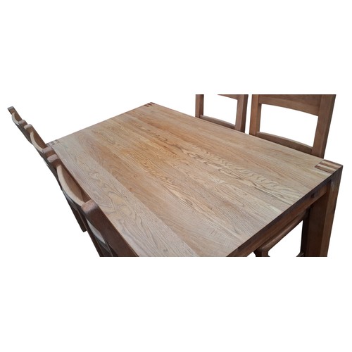 330 - A GOOD OAK DINING TABLE AND 6 CHAIRS