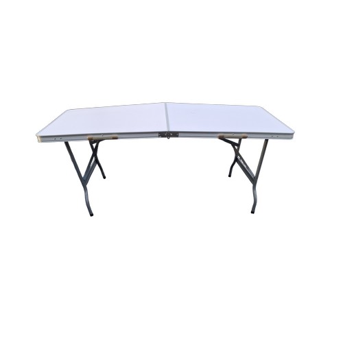349 - A BRAND NEW STEEL FRAMED FOLDING TABLE
