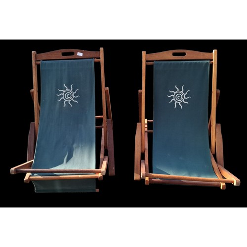 357 - 2 GOOD QULAITY DECK CHAIRS