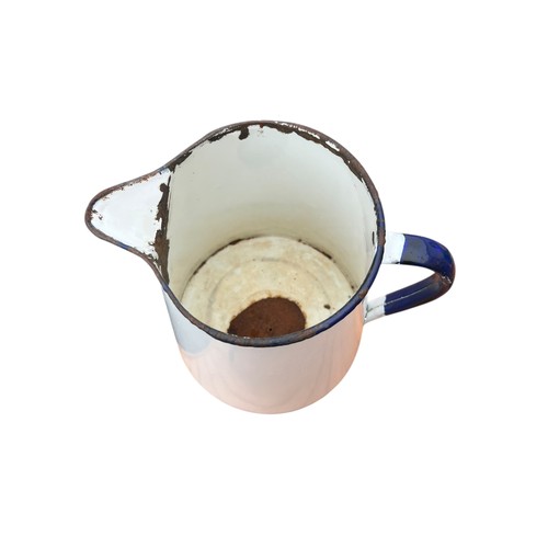 13 - AN ENAMEL JUG
