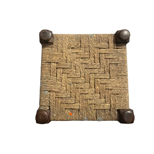55 - SMALL OAK ROPE STOOL