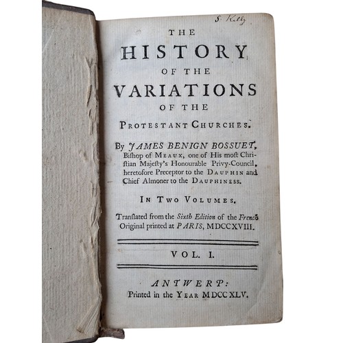 56 - A Discourse Upon The Fourth Commandment 1727 by Robert Hill, in panelled calf binding which is tight... 