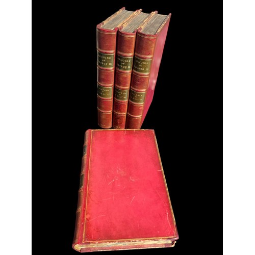 327 - Memoirs of George the Third,  Horace Walpole, 1st edition, 1845, beautifully bound in red calf with ... 
