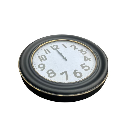 65 - A LARGE NEW GUN METAL FINISHED WALL CLOCK