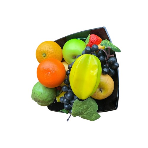 70 - A BOWL FILLED WITH ARTIFICAL FRUIT